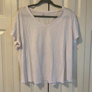 Falls Creek v-neck white tee size 2X